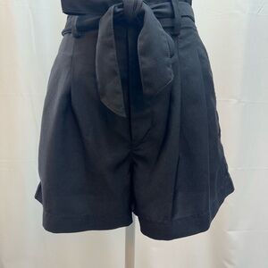 Madewell High-Waist Black Tie-Belt Shorts 0
